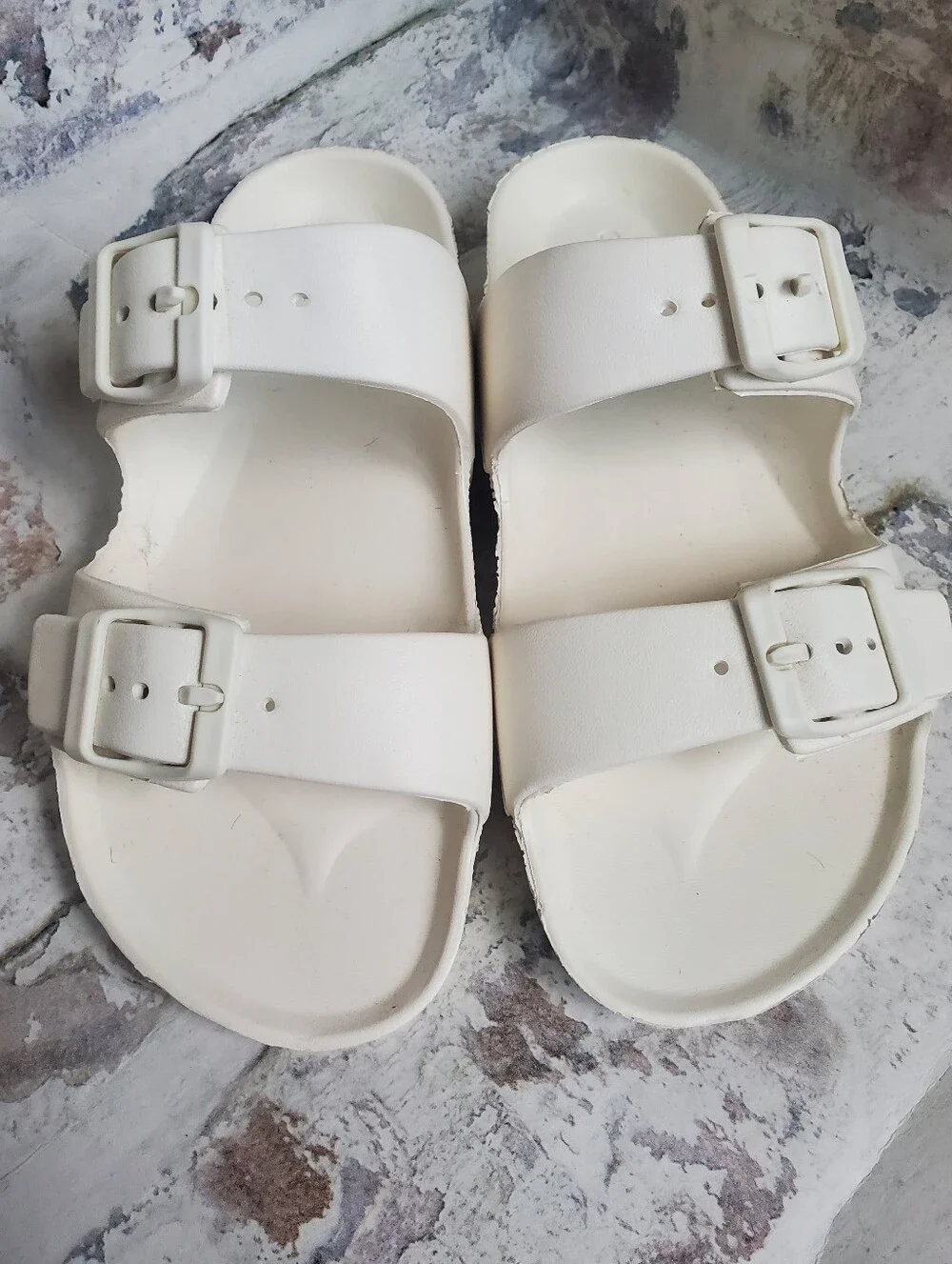 ​Goodfellow & Co Men's Off White Slide Sandals Size 7.5 Casual Slip On Shoes